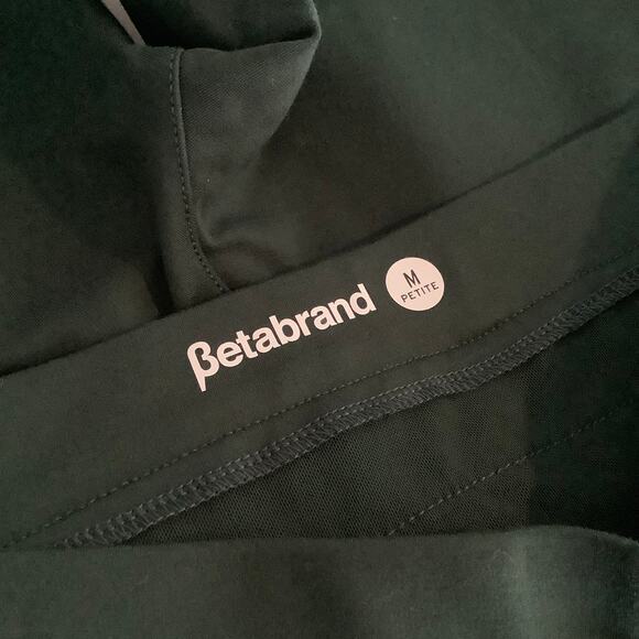 Betabrand Black Green Ponte Knit Yoga Dress Pant Medium Petite - Picture 10 of 11